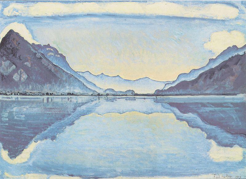 Ferdinand Hodler Thunersee mit symmetrischer Spiegelung China oil painting art